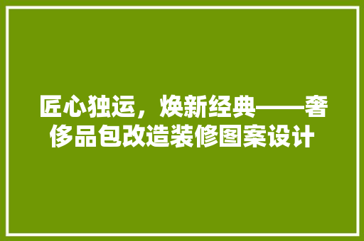 匠心独运，焕新经典——奢侈品包改造装修图案设计