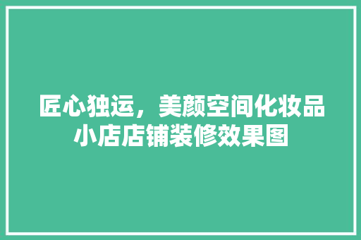 匠心独运，美颜空间化妆品小店店铺装修效果图