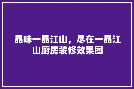 品味一品江山，尽在一品江山厨房装修效果图