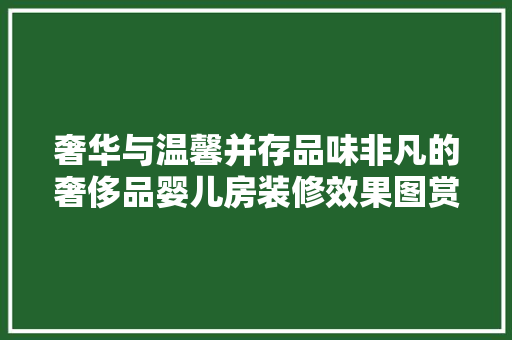 奢华与温馨并存品味非凡的奢侈品婴儿房装修效果图赏析