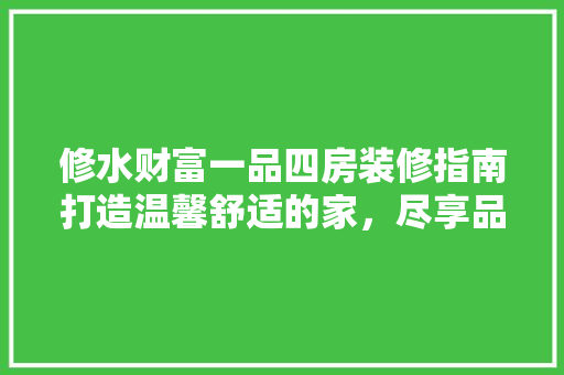 修水财富一品四房装修指南打造温馨舒适的家，尽享品质生活