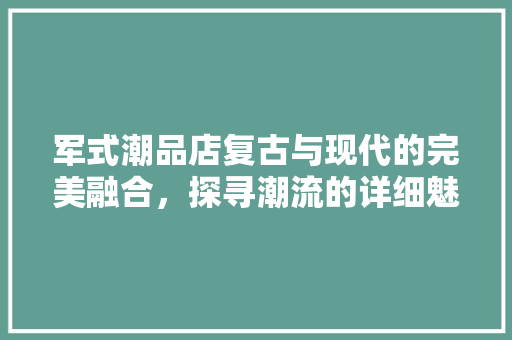 军式潮品店复古与现代的完美融合，探寻潮流的详细魅力