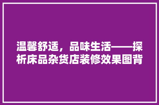 温馨舒适，品味生活——探析床品杂货店装修效果图背后的设计美学