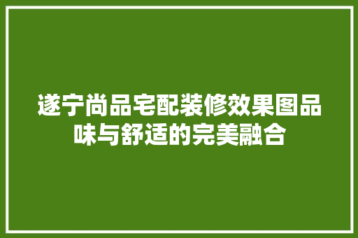遂宁尚品宅配装修效果图品味与舒适的完美融合