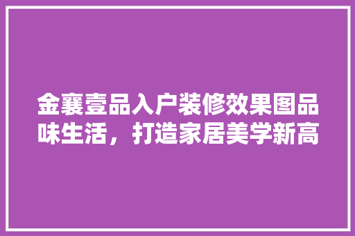 金襄壹品入户装修效果图品味生活，打造家居美学新高度