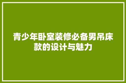 青少年卧室装修必备男吊床款的设计与魅力