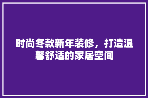 时尚冬款新年装修，打造温馨舒适的家居空间