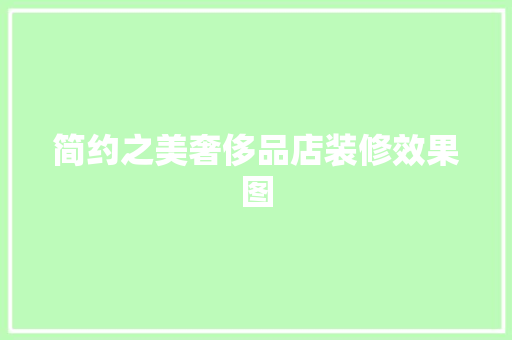 简约之美奢侈品店装修效果图