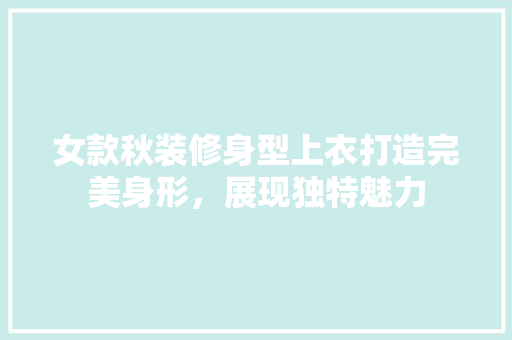 女款秋装修身型上衣打造完美身形，展现独特魅力
