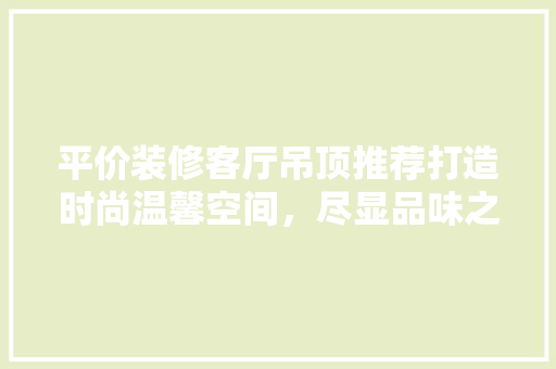 平价装修客厅吊顶推荐打造时尚温馨空间，尽显品味之选