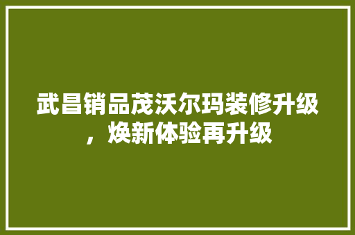 武昌销品茂沃尔玛装修升级，焕新体验再升级