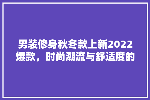 男装修身秋冬款上新2022爆款，时尚潮流与舒适度的完美结合