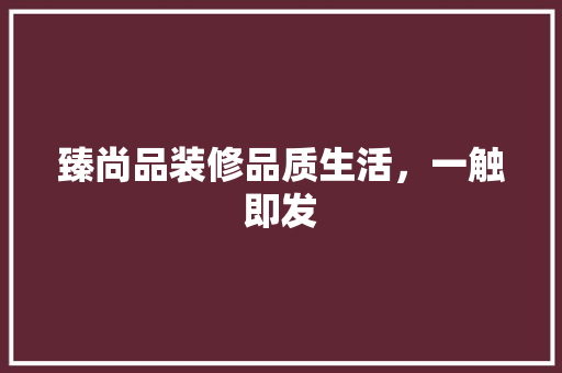 臻尚品装修品质生活，一触即发