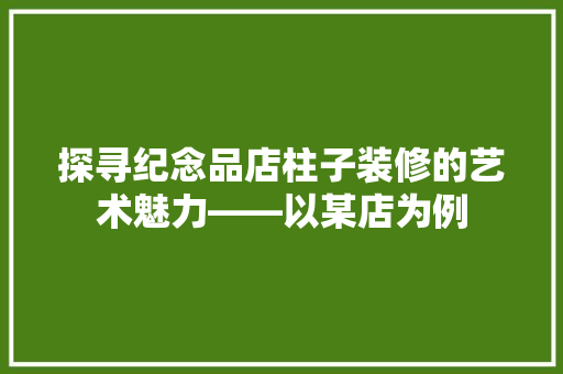 探寻纪念品店柱子装修的艺术魅力——以某店为例