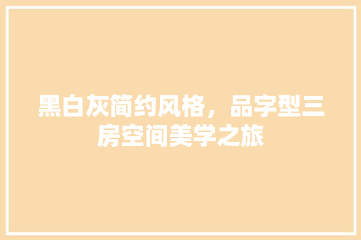 黑白灰简约风格，品字型三房空间美学之旅