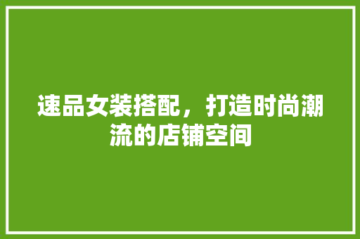 速品女装搭配，打造时尚潮流的店铺空间