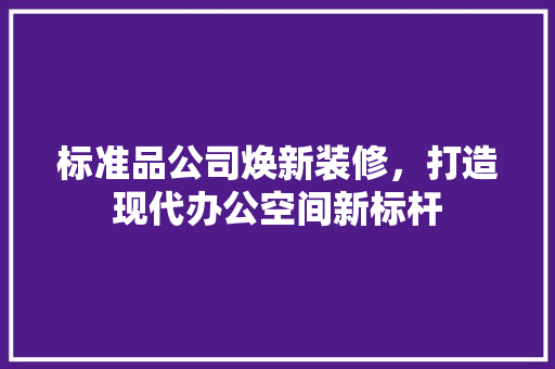 标准品公司焕新装修，打造现代办公空间新标杆
