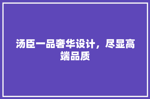 汤臣一品奢华设计，尽显高端品质