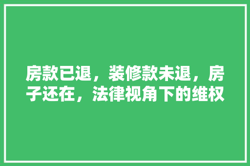 房款已退，装修款未退，房子还在，法律视角下的维权之路