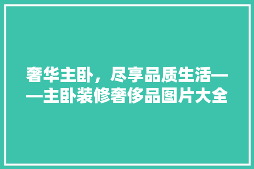 奢华主卧，尽享品质生活——主卧装修奢侈品图片大全