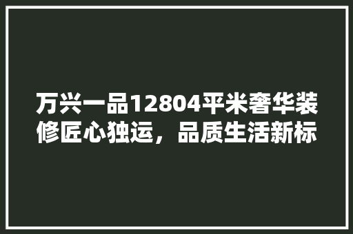 万兴一品12804平米奢华装修匠心独运，品质生活新标杆