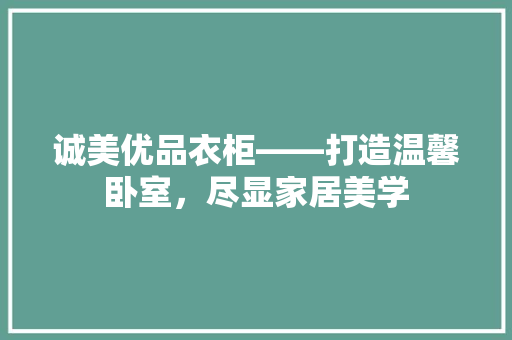 诚美优品衣柜——打造温馨卧室，尽显家居美学