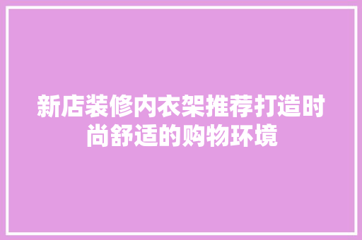 新店装修内衣架推荐打造时尚舒适的购物环境