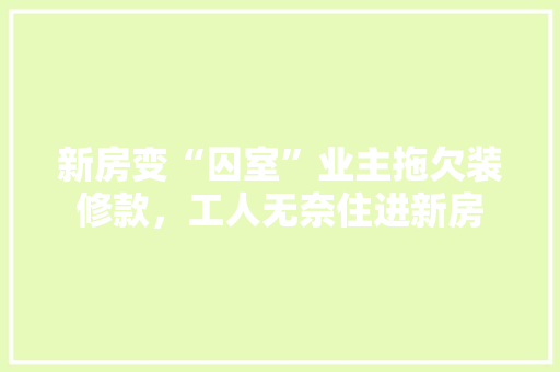 新房变“囚室”业主拖欠装修款，工人无奈住进新房
