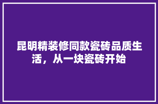昆明精装修同款瓷砖品质生活，从一块瓷砖开始