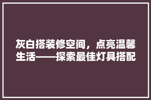 灰白搭装修空间，点亮温馨生活——探索最佳灯具搭配方法