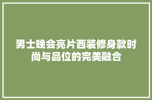 男士晚会亮片西装修身款时尚与品位的完美融合