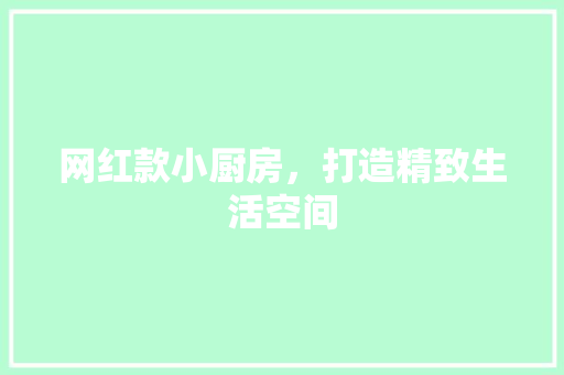 网红款小厨房，打造精致生活空间