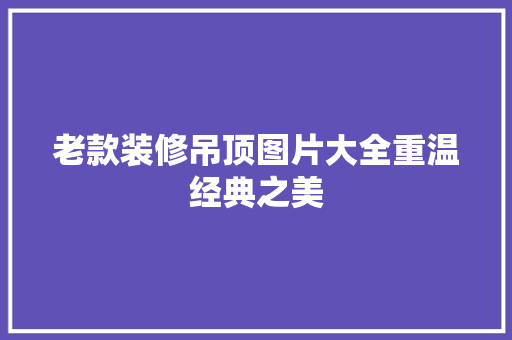 老款装修吊顶图片大全重温经典之美