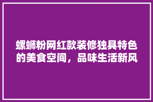 螺蛳粉网红款装修独具特色的美食空间，品味生活新风尚