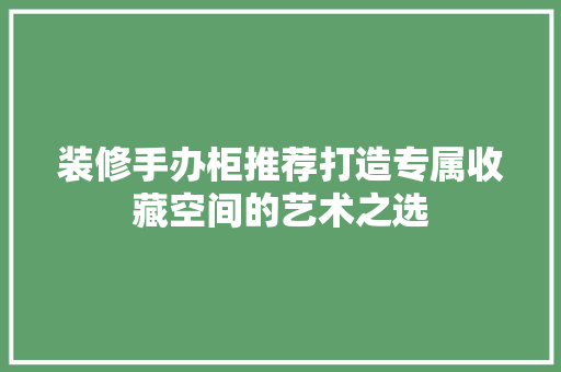 装修手办柜推荐打造专属收藏空间的艺术之选