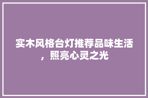 实木风格台灯推荐品味生活，照亮心灵之光