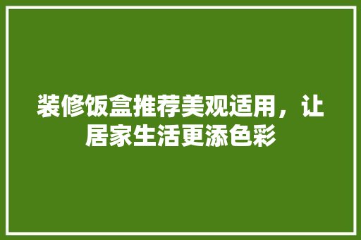 装修饭盒推荐美观适用，让居家生活更添色彩