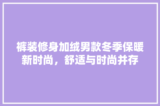 裤装修身加绒男款冬季保暖新时尚，舒适与时尚并存