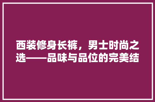西装修身长裤，男士时尚之选——品味与品位的完美结合