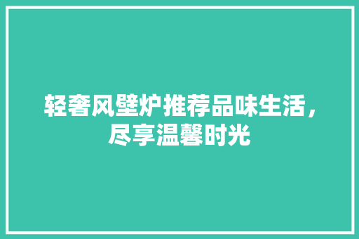 轻奢风壁炉推荐品味生活，尽享温馨时光
