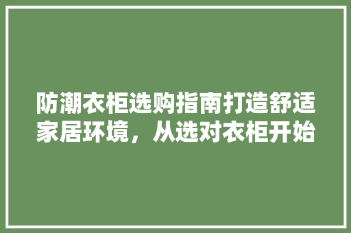 防潮衣柜选购指南打造舒适家居环境，从选对衣柜开始