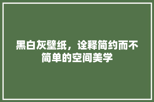黑白灰壁纸，诠释简约而不简单的空间美学