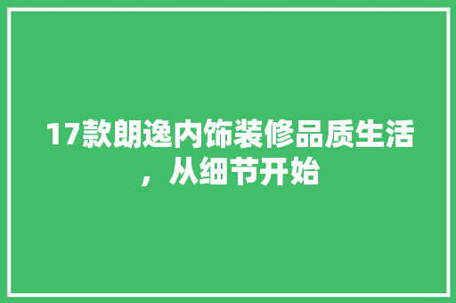 17款朗逸内饰装修品质生活，从细节开始