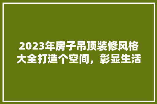 2023年房子吊顶装修风格大全打造个空间，彰显生活品味