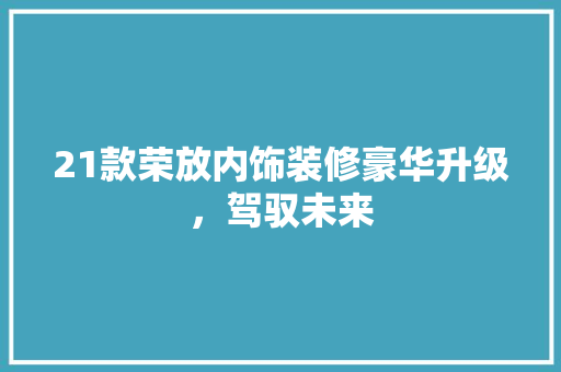 21款荣放内饰装修豪华升级，驾驭未来