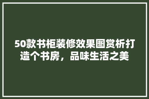 50款书柜装修效果图赏析打造个书房，品味生活之美