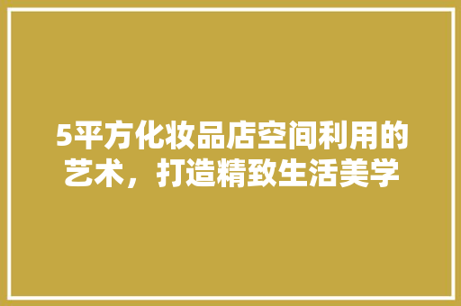 5平方化妆品店空间利用的艺术，打造精致生活美学