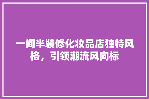 一间半装修化妆品店独特风格，引领潮流风向标