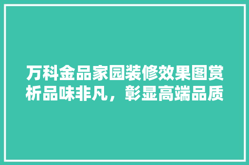 万科金品家园装修效果图赏析品味非凡，彰显高端品质