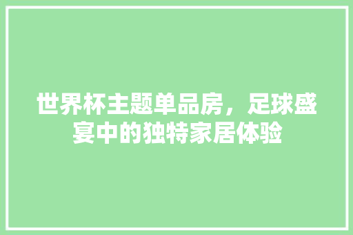 世界杯主题单品房，足球盛宴中的独特家居体验